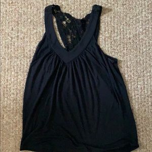 Black tank with lace back